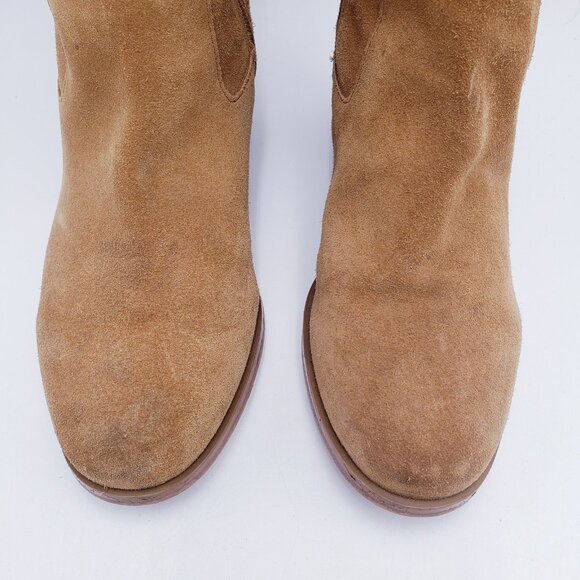 Marc Fisher Boots Escape Tall Over The Knee Tan Suede Wide Calf Size 6W Wide - Picture 7 of 10